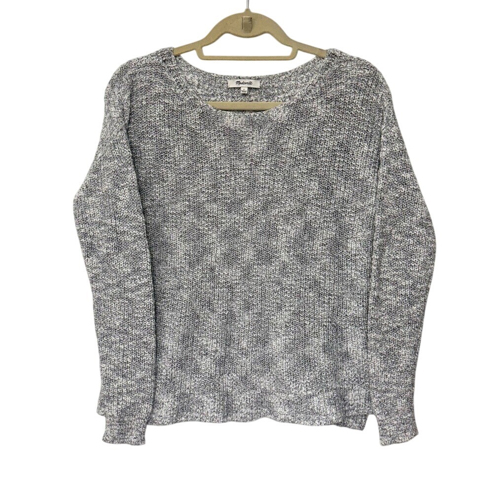 Madewell Womens Grey Marled Cotton Chunky Knit Sweater F6077 Size Small